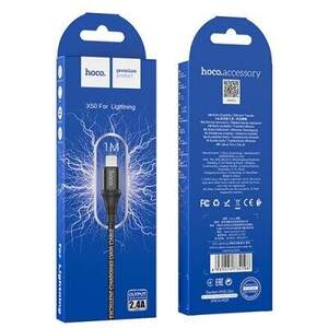 Кабель Hoco X50 Excellent USB - Lightning 2.4A/1m (Чорний) Кабель Hoco X50 Excellent USB - Lightning 2.4A/1m (Чорний)