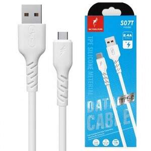 Кабель SkyDolphin S07T TPE High Elastic Line USB - Type-C 2.4A/1m (Білий) Кабель SkyDolphin S07T TPE High Elastic Line USB - Type-C 2.4A/1m (Білий)