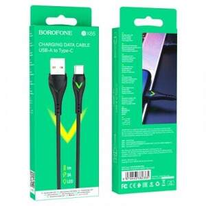 Кабель Borofone BX65 USB - Type-C 3A/1m (Чорний) Кабель Borofone BX65 USB - Type-C 3A/1m (Чорний)