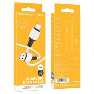 Кабель Borofone BX84 USB - Lightning 2.4A/1m (Білий) Кабель Borofone BX84 USB - Lightning 2.4A/1m (Білий)