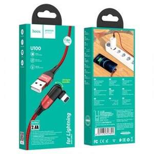 Кабель Hoco U100 Orbit USB - Lightning 2.4A/1.2m (Червоний) Кабель Hoco U100 Orbit USB - Lightning 2.4A/1.2m (Червоний)