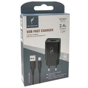 Мережевий Зарядний Пристрій USB SkyDolphin SC36V MicroUSB 1USB/2.4A (Чорний) Мережевий Зарядний Пристрій USB SkyDolphin SC36V MicroUSB 1USB/2.4A (Чорний)