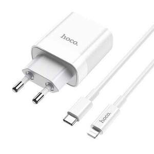 Мережевий Зарядний Пристрій Hoco C80A (PD/QC3.0) 1Type-C+1USB/3.1A/20W + (Type-C - Lightning) (Білий) Мережевий Зарядний Пристрій Hoco C80A (PD/QC3.0) 1Type-C+1USB/3.1A/20W + (Type-C - Lightning) (Білий)