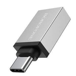 Перехідник Borofone BV3 OTG USB - Type-C (Сталевий)