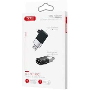 Перехідник XO NB149C MicroUSB - Type-C (Чорний)