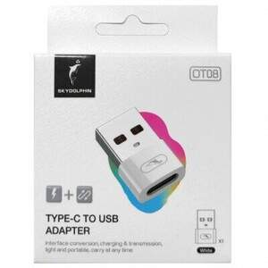 Перехідник SkyDolphin OT08 OTG USB - Type-C 60Mb/s (Білий)