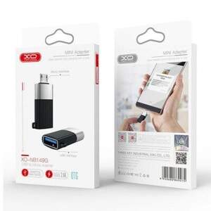 Перехідник XO NB149G USB 2.0 - MicroUSB (Чорний)