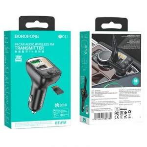 FM Модулятор Borofone BC41 Eminency QC3.0 (Чорний)