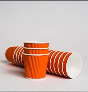 Стакан гофрований 110мл ЛОРІПЛАСТ оранжевий (20шт/пак)х