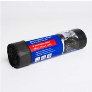 Пакети для сміття PRO 35л з затяжками чорні/сині (15шт/рул) рул.