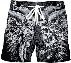 Viking Workout Shorts Nordic Myth Odin Totem Athletic Shorts Mens Swim Shorts Summer Quick Dry Beach Shorts Gym Shorts