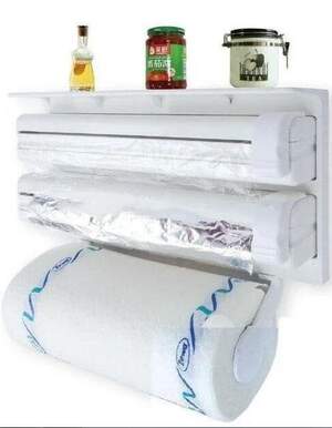 Кухонний потрійний тримач Triple Paper Dispenser 3 в 1 для паперових рушників, харчової плівки та фольги