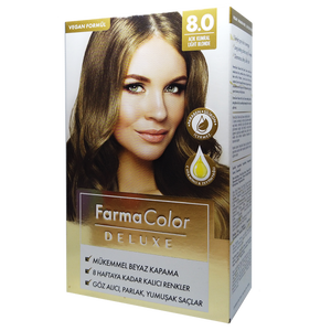 Крем-фарба для волосся Farma Color Deluxe Світлий блонд 8.0 Farmasi