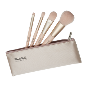 Набір пензликів для макіяжу з косметичкою Soft Pink Farmasi