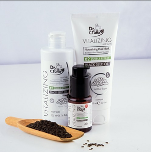 Набір для волосся з екстрактом чорного кмину (шампунь + маска + олія) Vitalizing Farmasi Dr. C.Tuna Farmasi