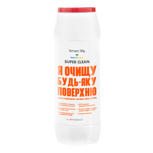 Порошок для чищення будь-якої поверхні з акт. киснем без хлору Smart Life Super Clean,500 г, Made in Ukraine