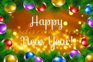 Декоративная бирка "Happy New Year!"