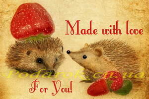 Декоративная бирка "Ёжики"