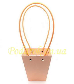 Корзинка для букетов с ручками Персиковая