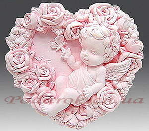 Форма для мила Ангел в трояндах