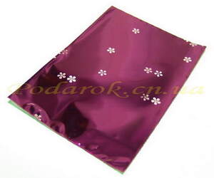 Пакет малиновий 10х15см (метал з малюнком)