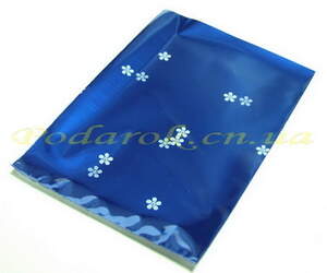 Пакет синій 10х15см (метал з малюнком)