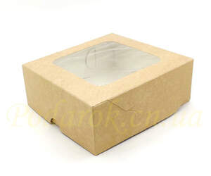 Коробочка крафт 130х130х48мм з вікном