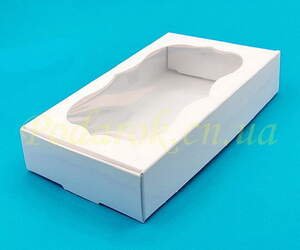 Коробочка біла 200х100х50мм з вікном