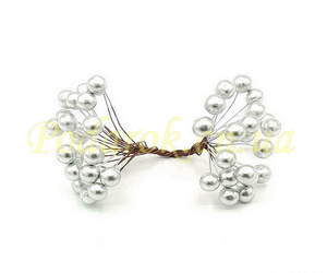 Намистинки лакові срібні