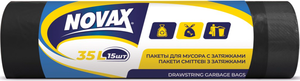 NV Сміт пакет з затяжкою 35 л 15 шт (чорний)
