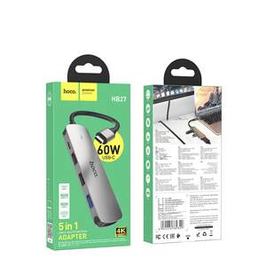 USB Hub Hoco HB27 Type-C Multi-function Converter(HDMI+USB3.0+USB2.0*2+PD)