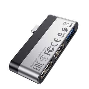 USB-хаб Borofone DH1 Type-C to USB 3.0/2USB Adapter перехідник Сталевий