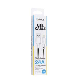 Кабель USB Gelius Full Silicon GP-UCN001L Lightning (1.2m) (18W) Black/White
