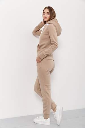 Спортивний костюм жіночий на флісі, світло-коричневий