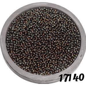 17140 чеський бісер Preciosa Ornela темний топаз, срібляста підкладка
