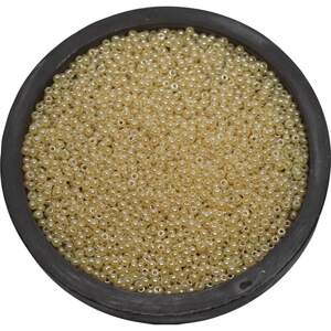 47112 чеський бісер Preciosa Ornela білий, жовто-коричневий блиск