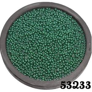 53233 чеський бісер Preciosa Ornela  непрозорий зелений, блакитний блиск
