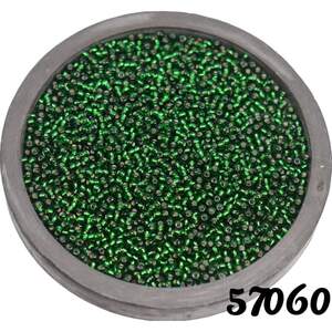 57060 чеський бісер Preciosa Ornela  зелений, сріблястий