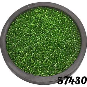 57430 чеський бісер Preciosa Ornela  зелений, сріблястий