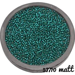 57710 matt чеський бісер Preciosa Ornela  темно-зелений, срібляста підкладка