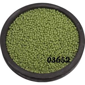03652 чеський бісер Preciosa Ornela зелений крейдяно-білий