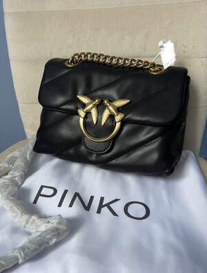 Женская сумка из эко-кожи Pinko Lady black Пинко молодежная, брендовая сумка маленькая через плечо
