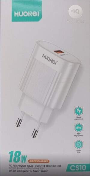 СЗУ Huorei CS-10 з кабелем USB/ ios 18 W