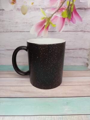 Чашка хамелеон з блискітками | Принт включено у вартість | Змінює колір при нагріванні