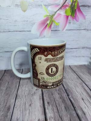 Чашка з принтом 1000 доларової купюри — стильний подарунок на весь день