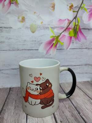 Чашка-хамелеон для коханого з приємними словами у формі серця — романтичний подарунок 330 мл