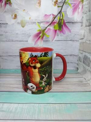 Чашка з мультяшним принтом Маша і Ведмідь та фото дитини — яскравий подарунок