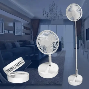 Вентилятор для підлоги акумуляторний USB з телескопічною ніжкою Folding Fan Білий
