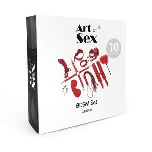Набір BDSM Art of Sex – Set Leather, 10 предметів, чорний, натуральна шкіра