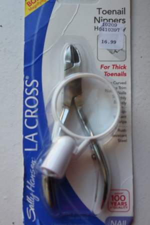 SALLY HANSEN TOENAIL NIPPERS (MAGNIFYING GLASS) LA CROSS HEAVY DUTY